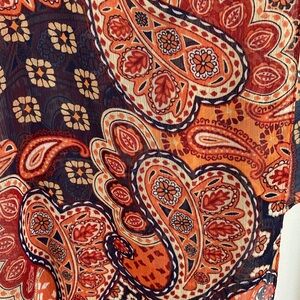 Orange and blue‎ decorative scarf